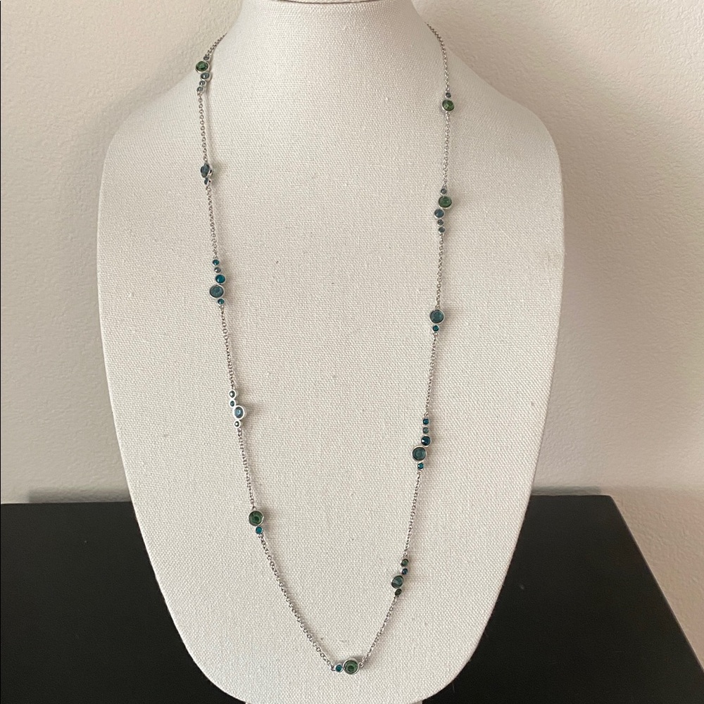 Carolee Silver and Greenish Blue Necklace